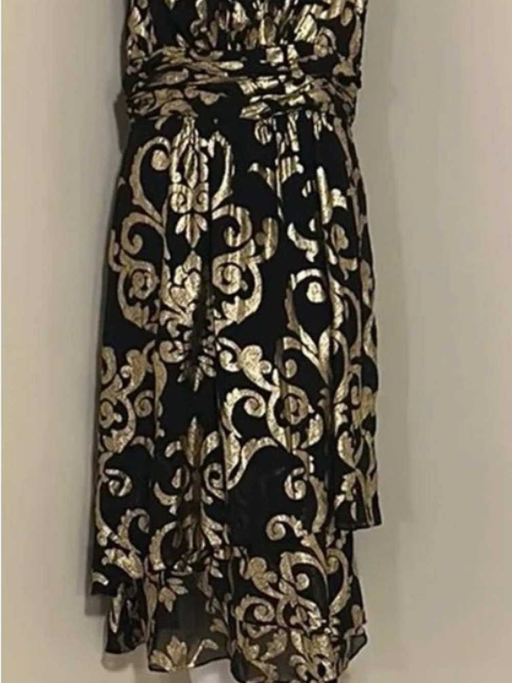 J. Taylor  Black and Gold Metallic Print Women's Skirt